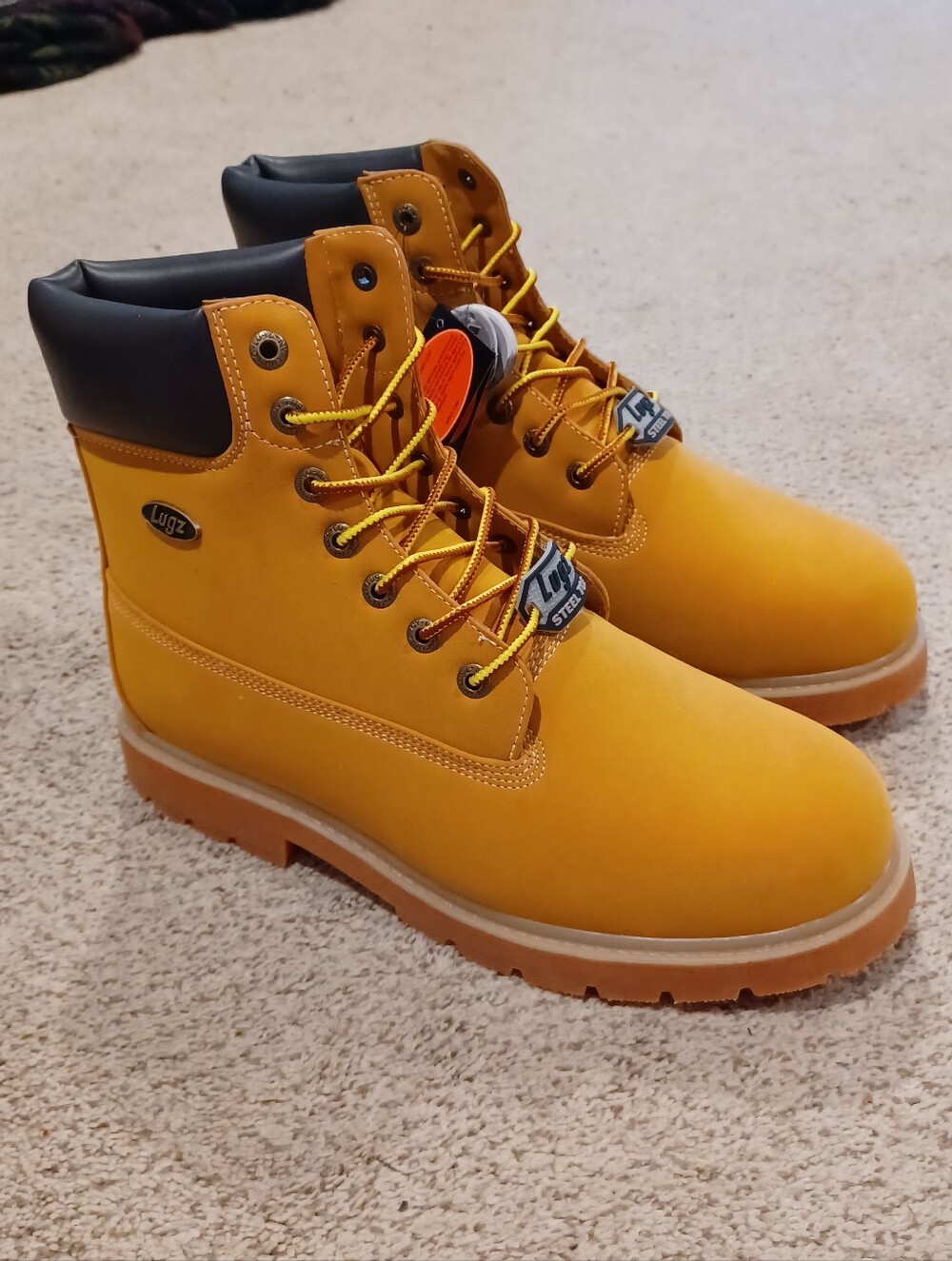 NWT Lugz Convoy Wheat Work-Style Boots - Honey Wheat Steel Toe Work Boot Size 12 - Picture 2 of 9